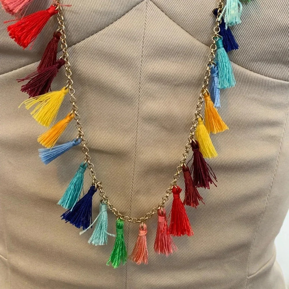 FOREVER 21 Gold Chain Mini Tassel Long Necklace - Picture 2 of 2